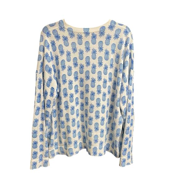 Lilly Pulitzer Tensley Sweater Sunwashed Blue Pineapple Slice of Sunshine Large - Picture 6 of 8